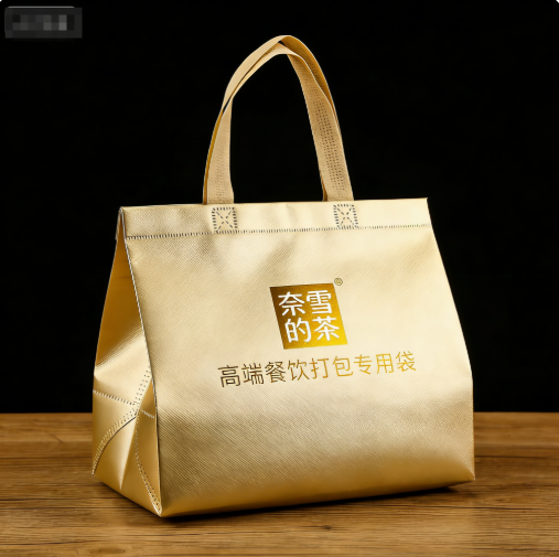 高端燙金無紡布餐飲外賣袋 定制款 高端餐飲打包專用袋